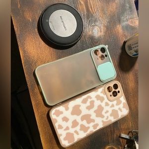 Cow Print and blue phone case
